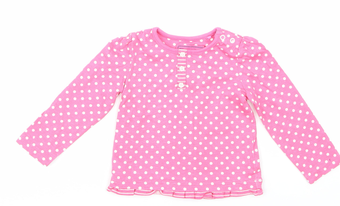 TU Girls Pink Spotted  Basic T-Shirt Size 6-9 Months