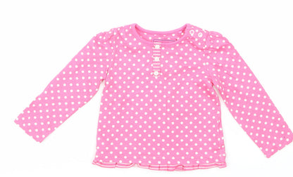 TU Girls Pink Spotted  Basic T-Shirt Size 6-9 Months