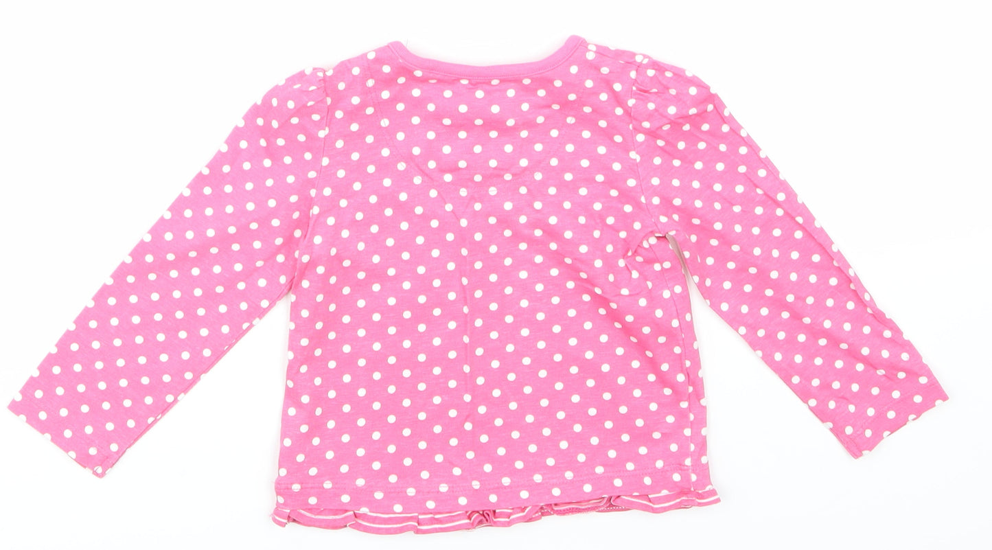 TU Girls Pink Spotted  Basic T-Shirt Size 6-9 Months