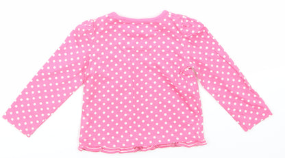 TU Girls Pink Spotted  Basic T-Shirt Size 6-9 Months