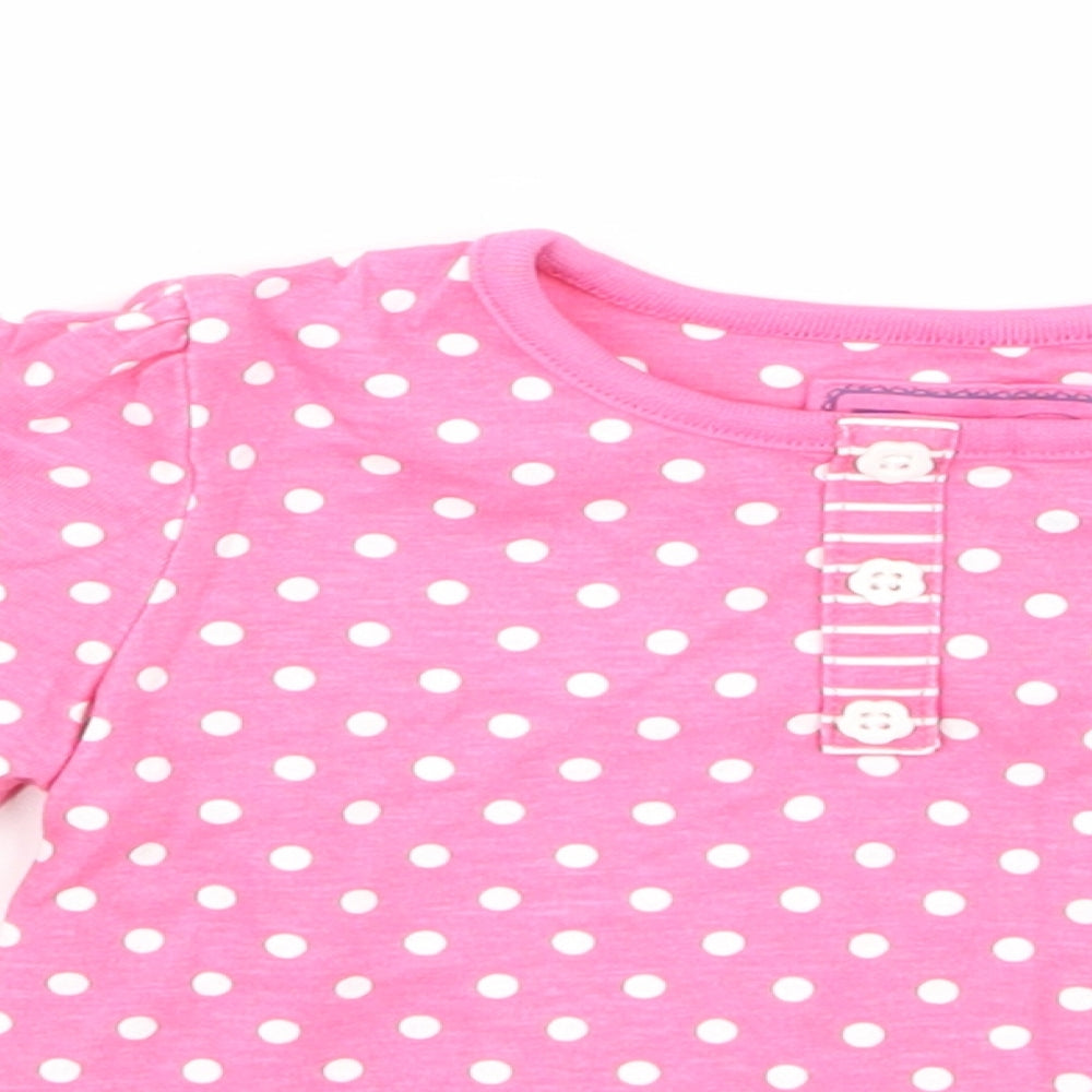 TU Girls Pink Spotted  Basic T-Shirt Size 6-9 Months