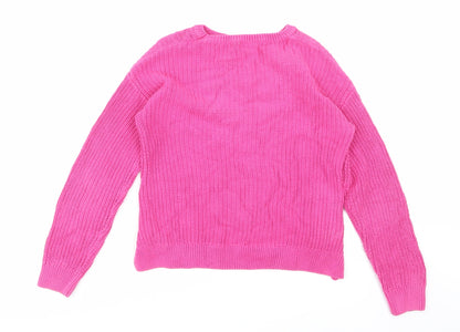 Girlswear Girls Pink Houndstooth  Pullover Jumper Size 10 Years