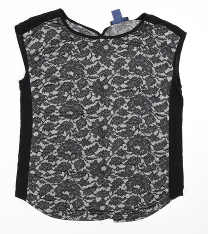 Womens UK Size M Oasis Black Basic Blouse