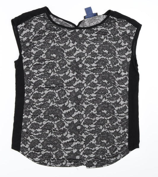 Womens UK Size M Oasis Black Basic Blouse