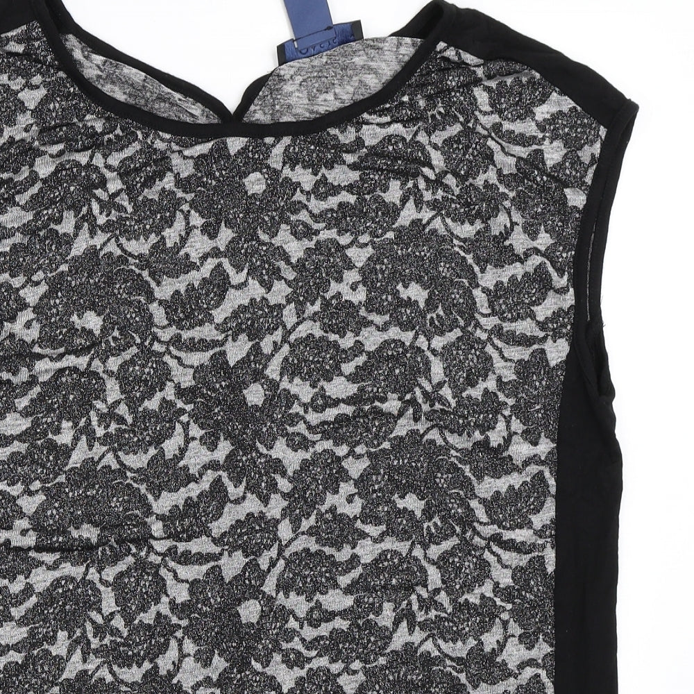 Womens UK Size M Oasis Black Basic Blouse