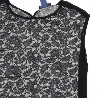 Womens UK Size M Oasis Black Basic Blouse