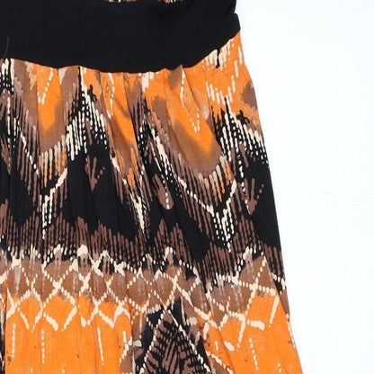 Et Vous Womens Orange Geometric  Maxi  Size 10