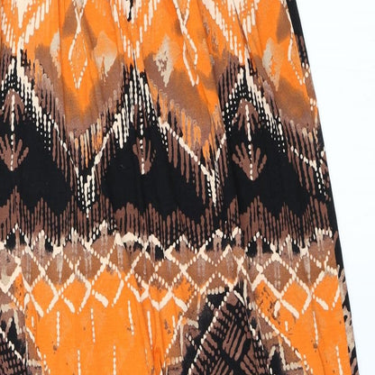 Et Vous Womens Orange Geometric  Maxi  Size 10
