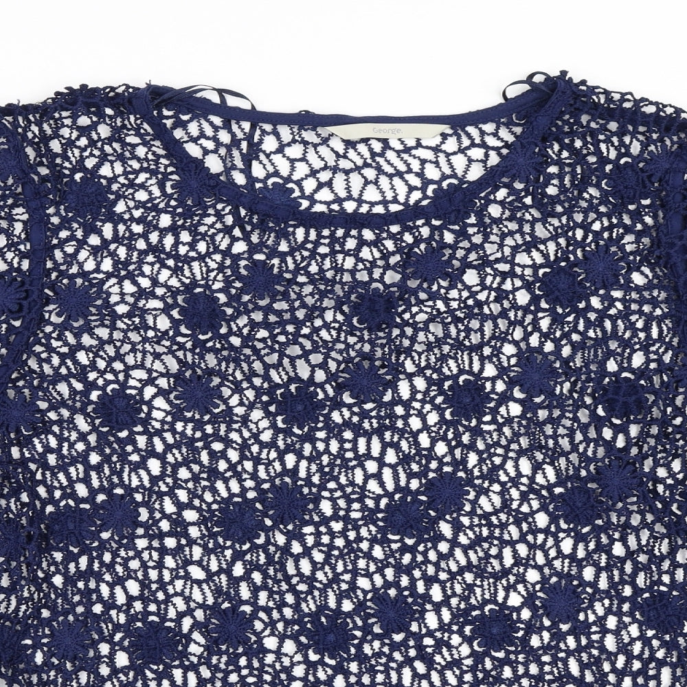 George Womens Blue   Basic Blouse Size 8