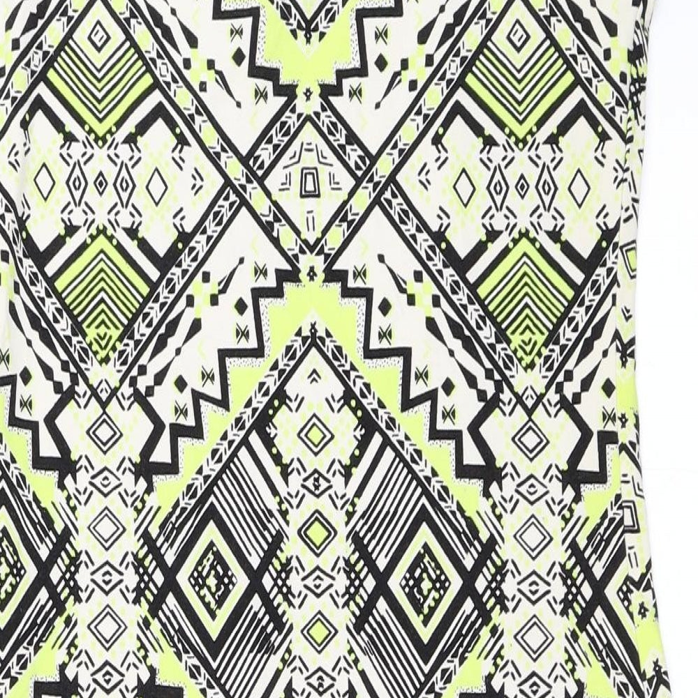 New Look Womens Yellow Geometric  Bodycon  Size 12