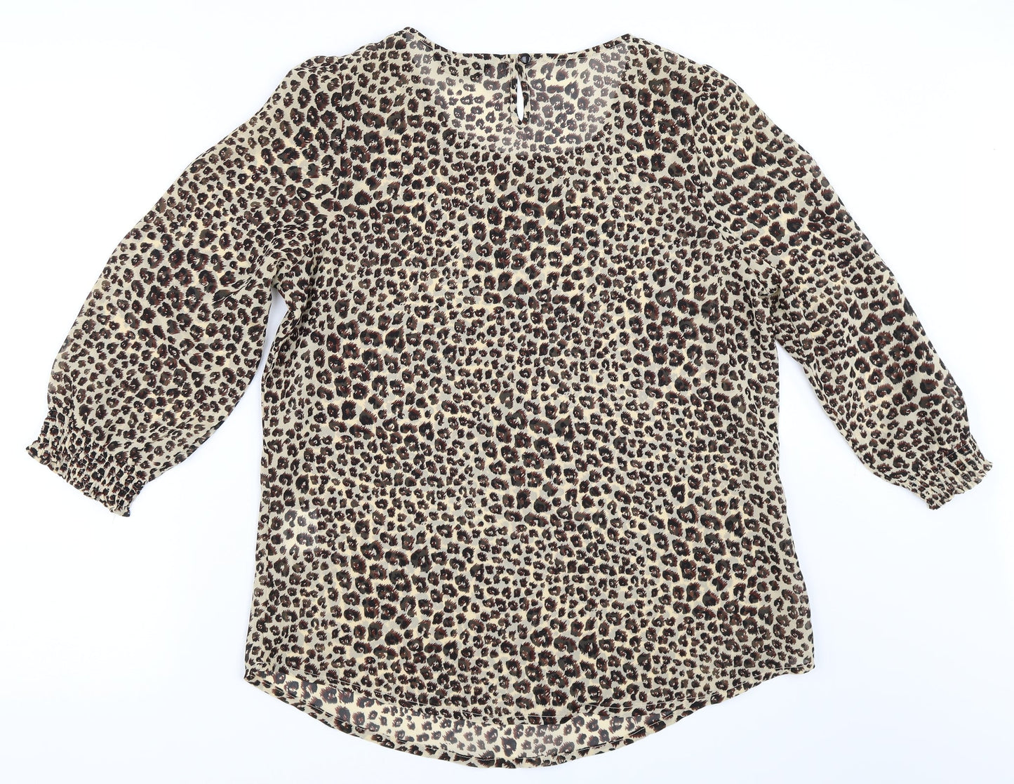 Womens UK Size 10 Preworn Beige Basic Blouse
