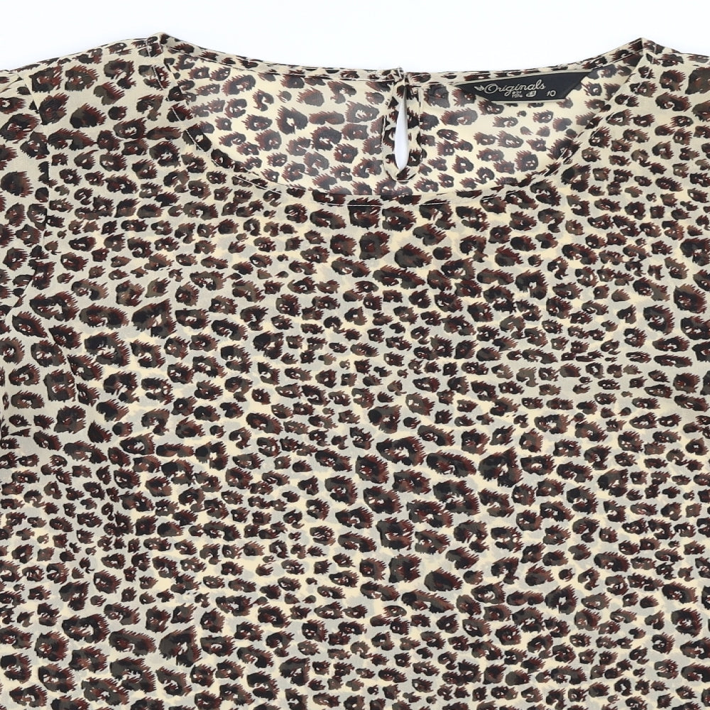 Womens UK Size 10 Preworn Beige Basic Blouse