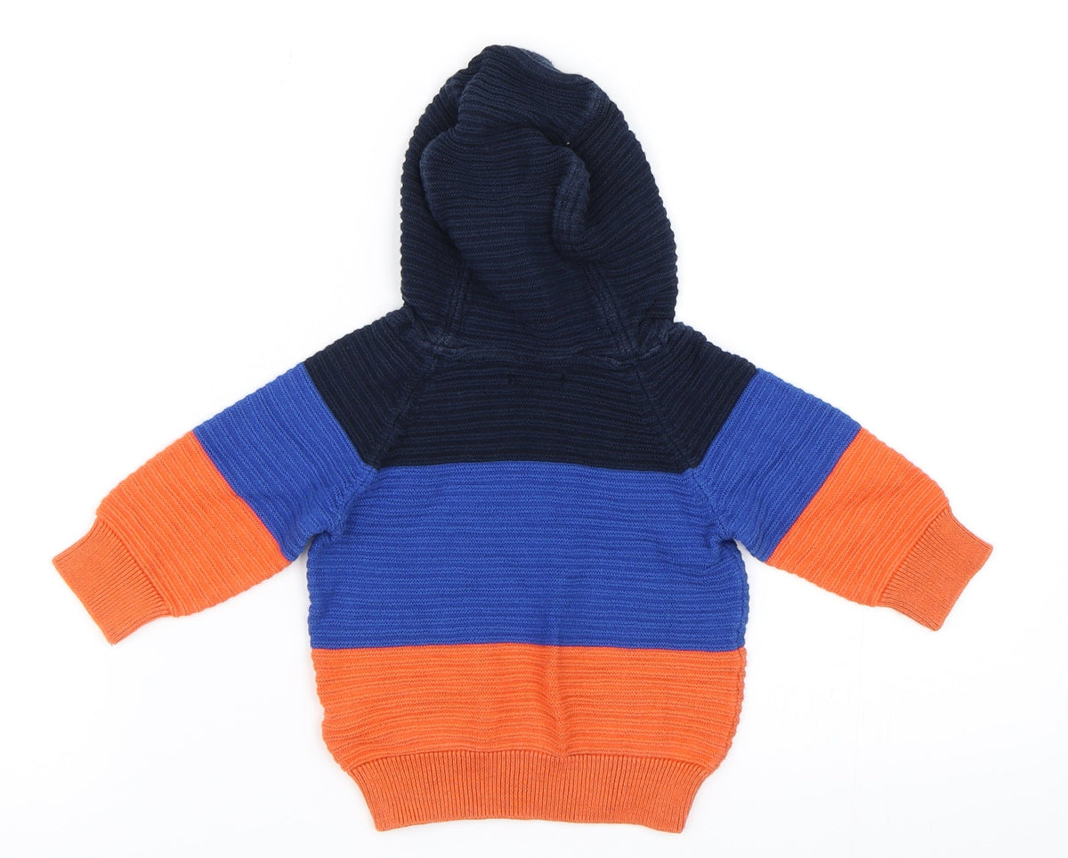 Next Boys Blue Colourblock  Pullover Jumper Size 3-6 Months