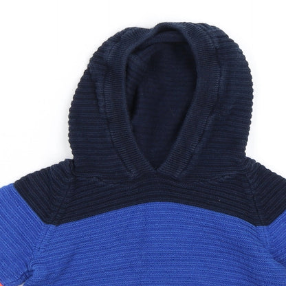 Next Boys Blue Colourblock  Pullover Jumper Size 3-6 Months