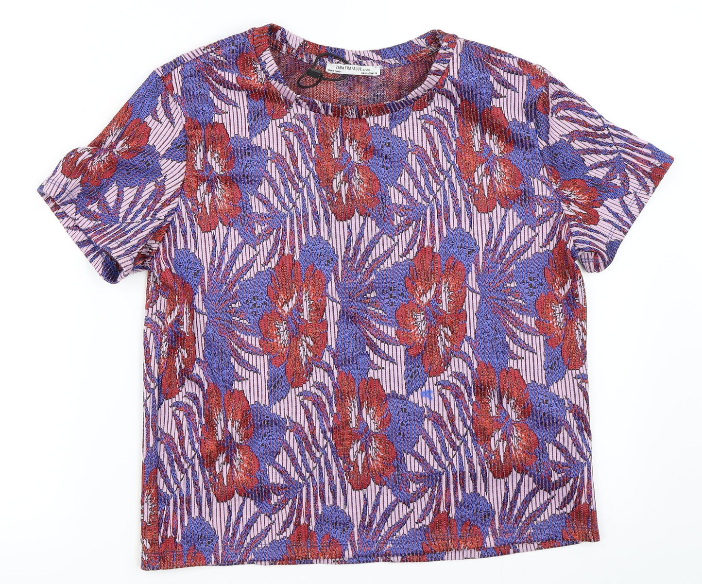 Womens UK Size S Zara Blue Basic Blouse