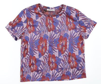 Womens UK Size S Zara Blue Basic Blouse