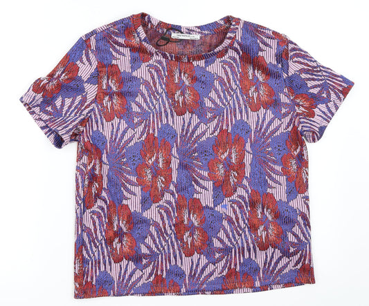 Womens UK Size S Zara Blue Basic Blouse