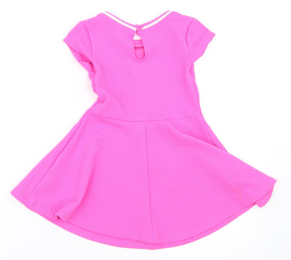 Young Dimension Girls Pink   Skater Dress  Size 2 Years
