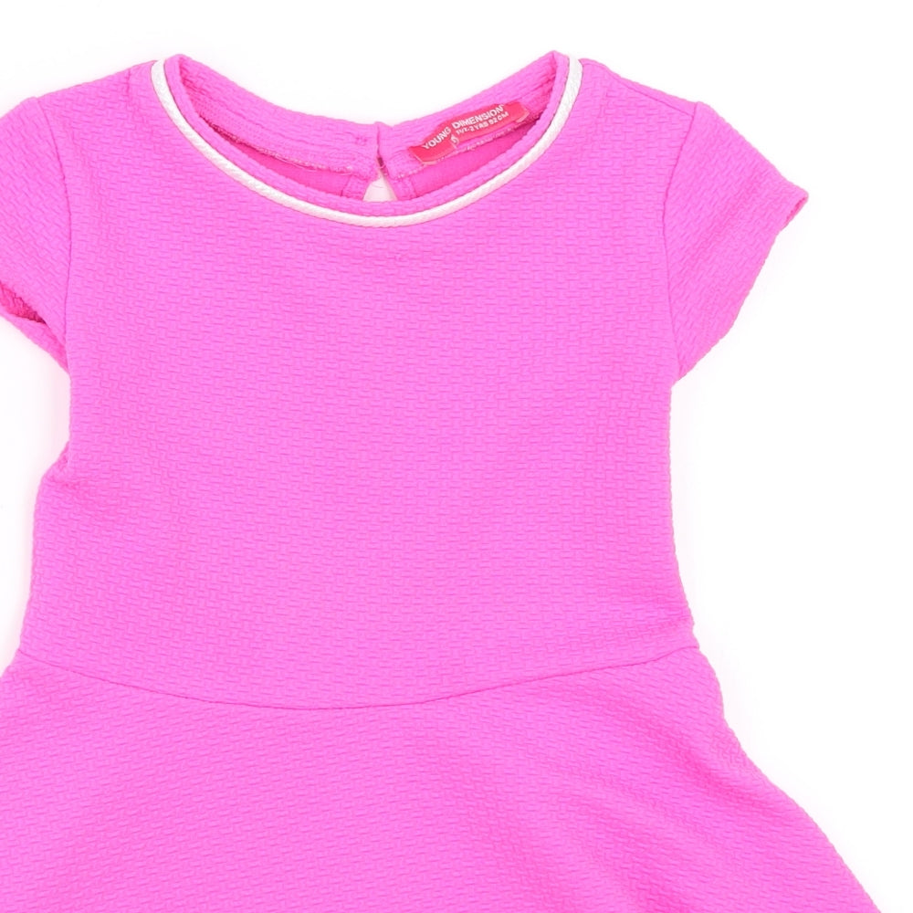Young Dimension Girls Pink   Skater Dress  Size 2 Years