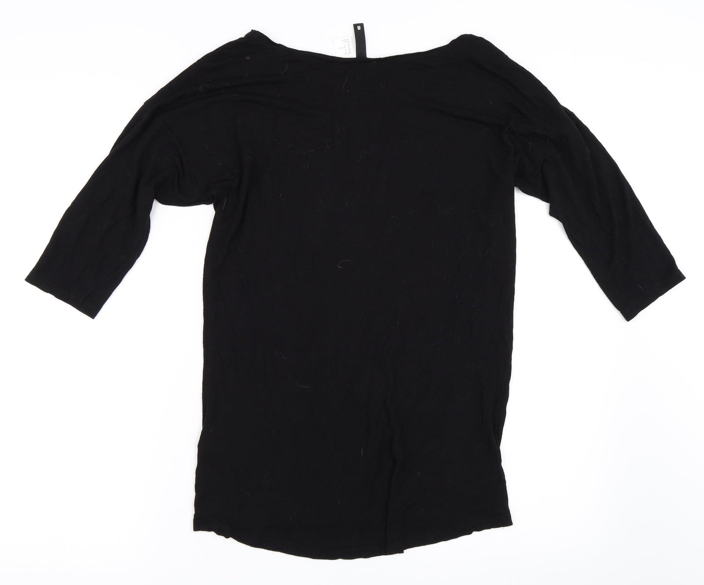 Womens UK Size 8 H&M Black Basic T-Shirt