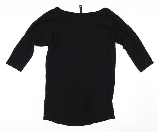 Womens UK Size 8 H&M Black Basic T-Shirt