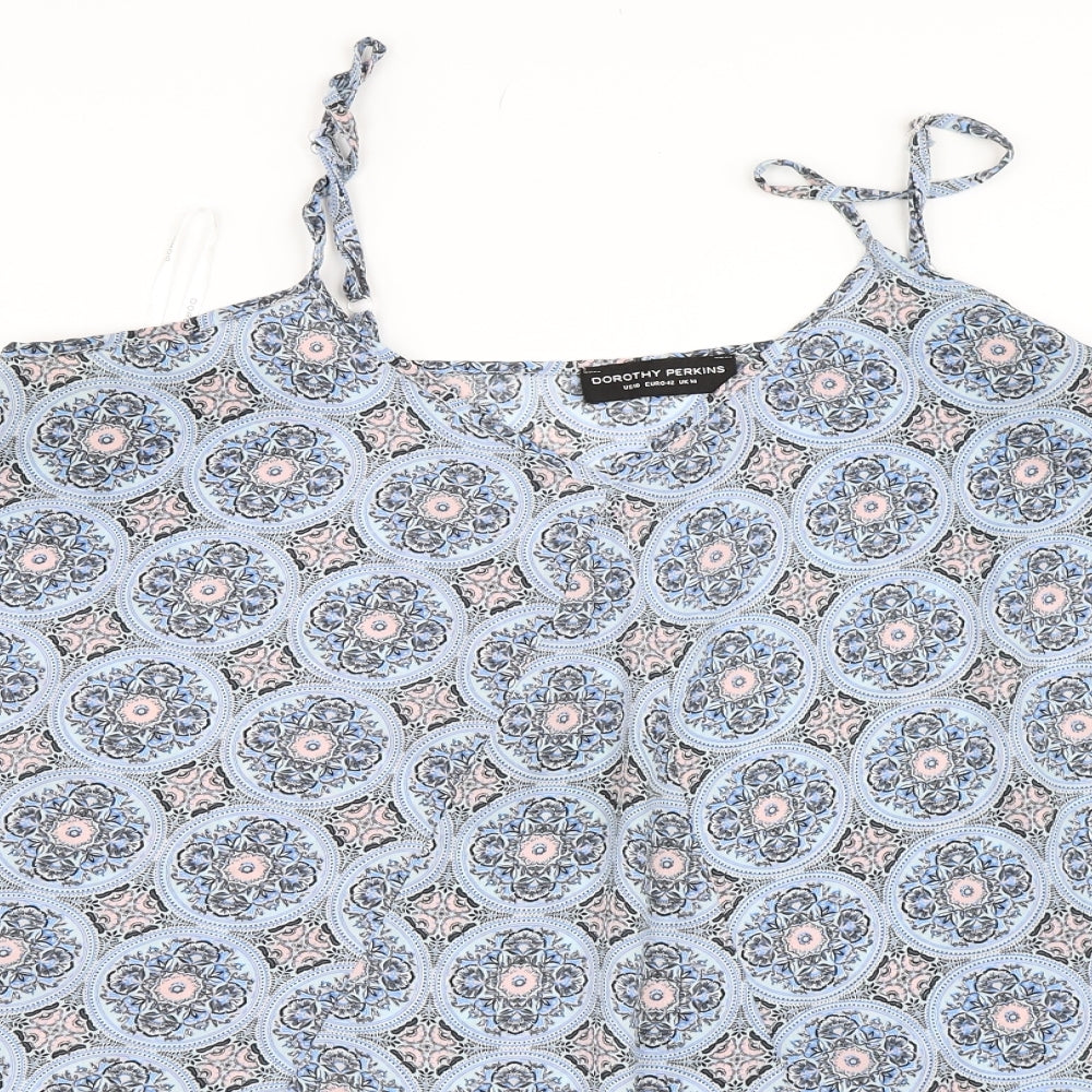 Womens UK Size 14 Dorothy Perkins Blue Basic Blouse