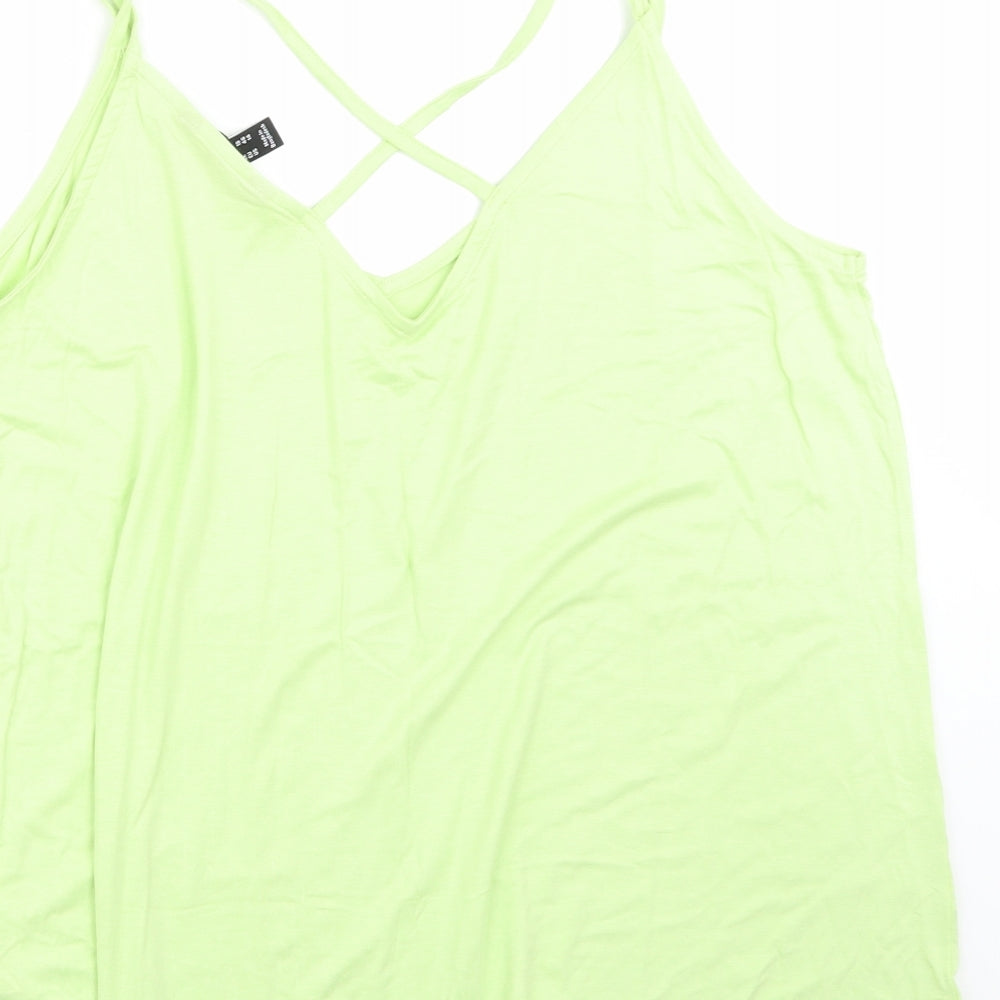 Womens UK Size 18 Newlook Green Basic Tank