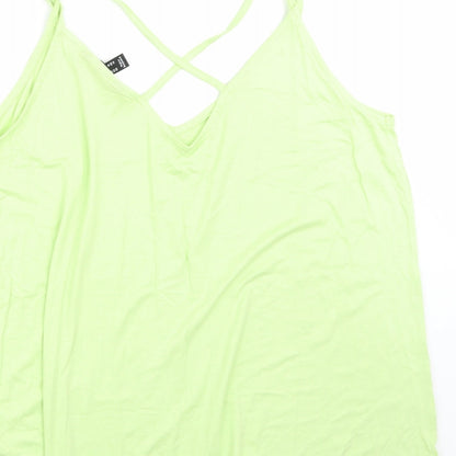 Womens UK Size 18 Newlook Green Basic Tank