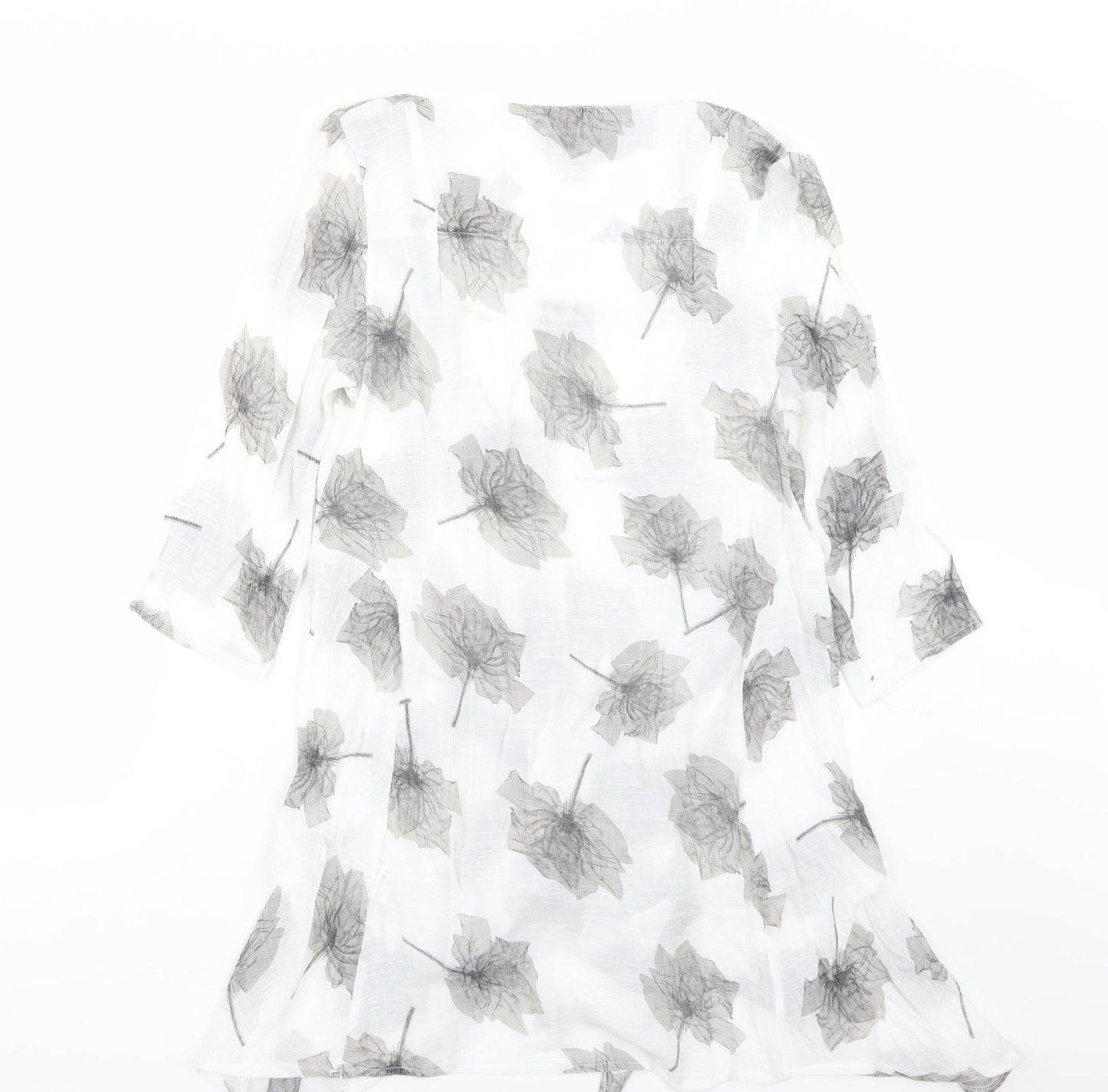 Izabel Womens White Floral  A-Line  Size 10