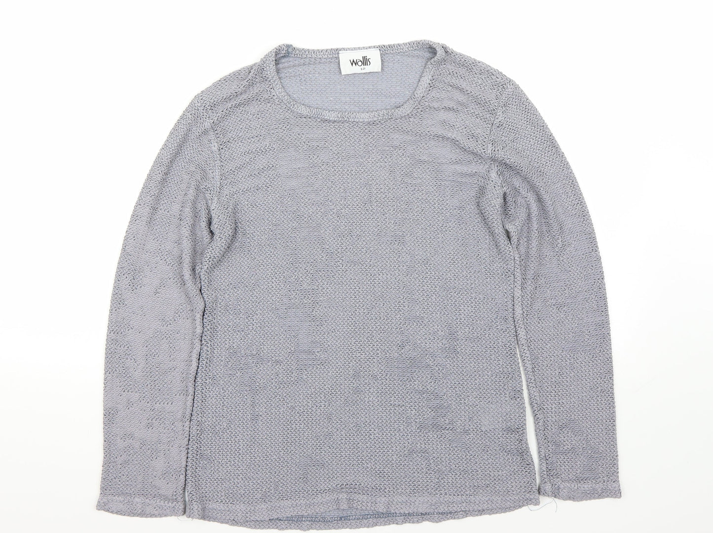Womens UK Size 12 Wallis Grey Basic T-Shirt