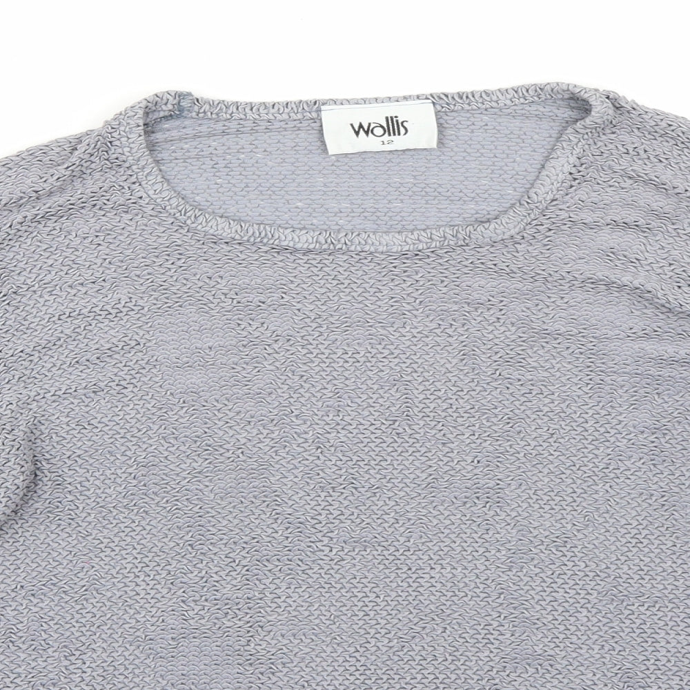 Womens UK Size 12 Wallis Grey Basic T-Shirt