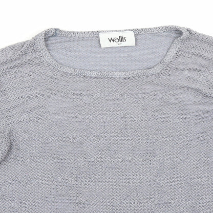 Womens UK Size 12 Wallis Grey Basic T-Shirt