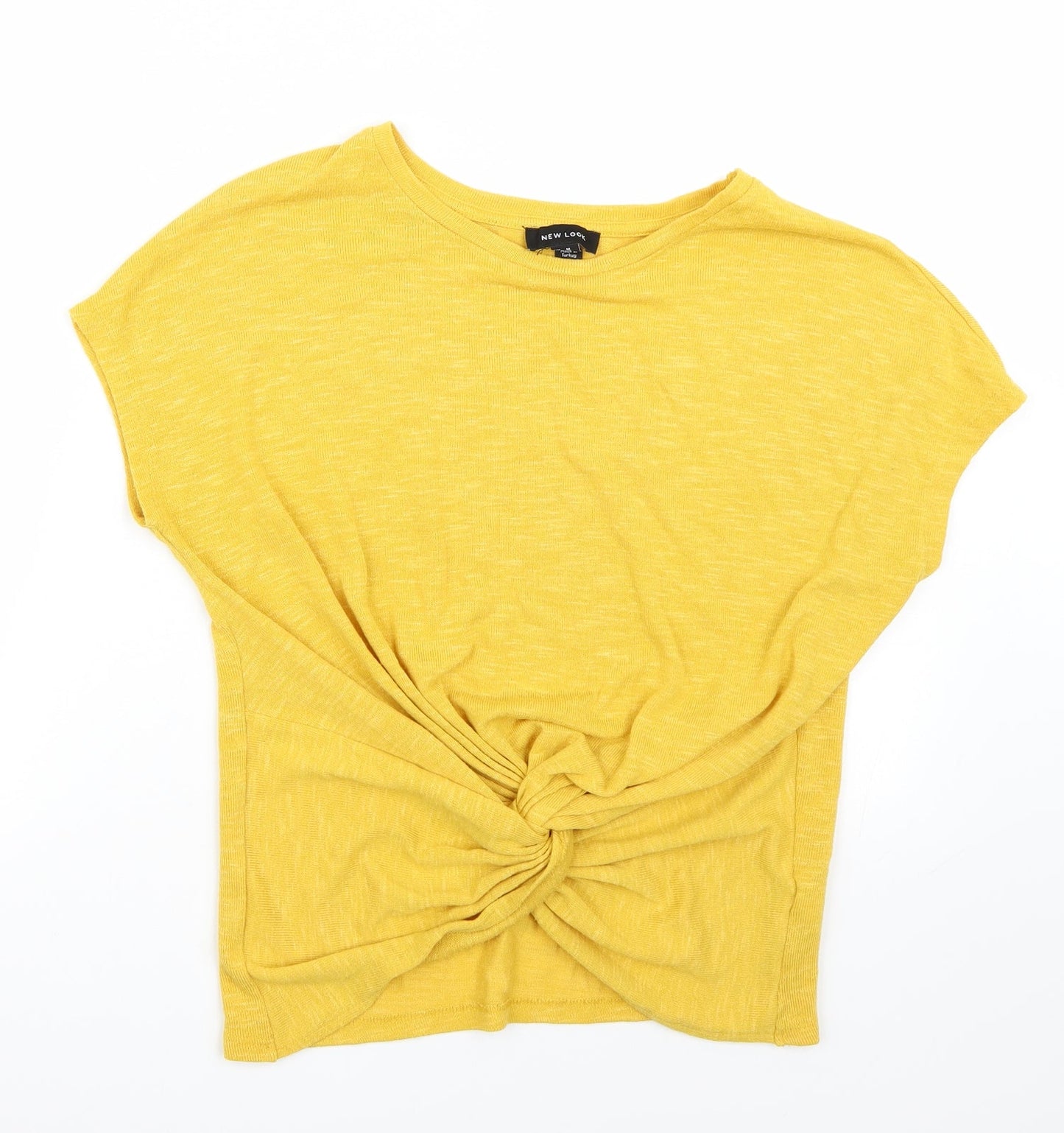 Womens UK Size M Newlook Yellow Basic T-Shirt