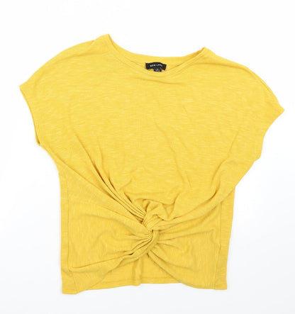 Womens UK Size M Newlook Yellow Basic T-Shirt