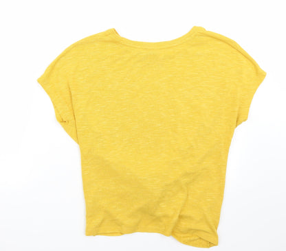 Womens UK Size M Newlook Yellow Basic T-Shirt