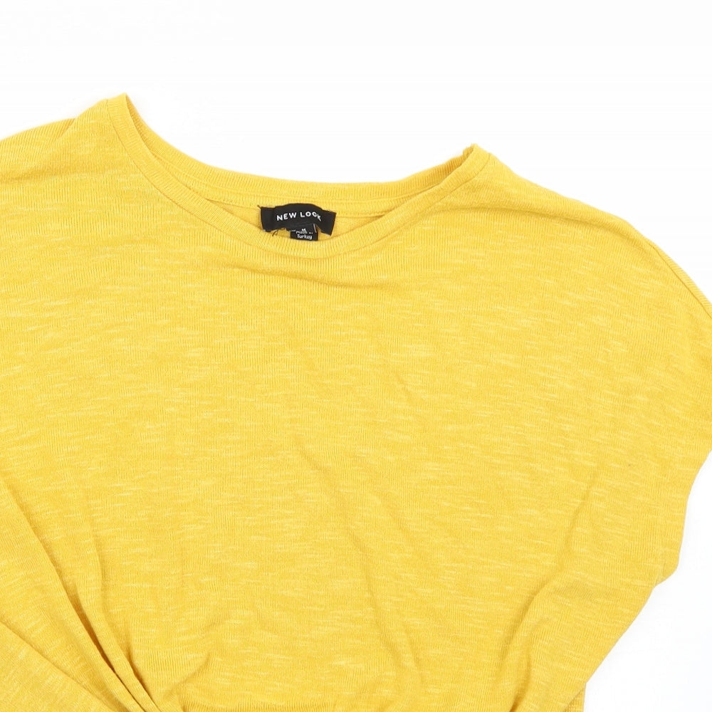 Womens UK Size M Newlook Yellow Basic T-Shirt