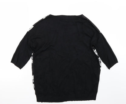 Womens UK Size M Papaya Black Basic T-Shirt