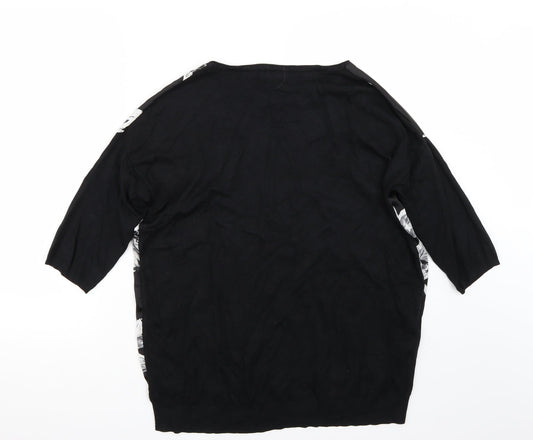 Womens UK Size M Papaya Black Basic T-Shirt