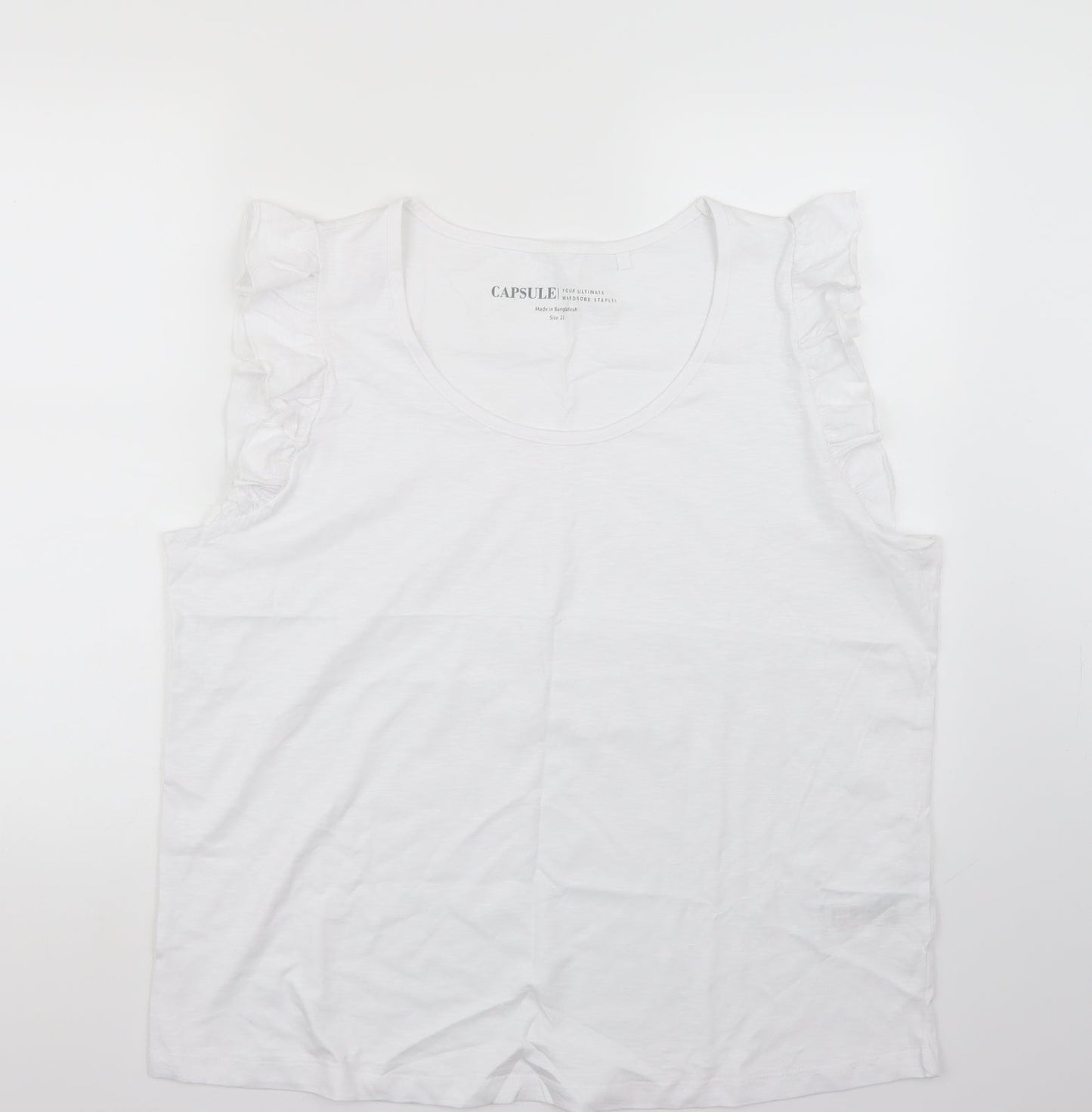 Womens UK Size 22 Capsule White Basic T-Shirt