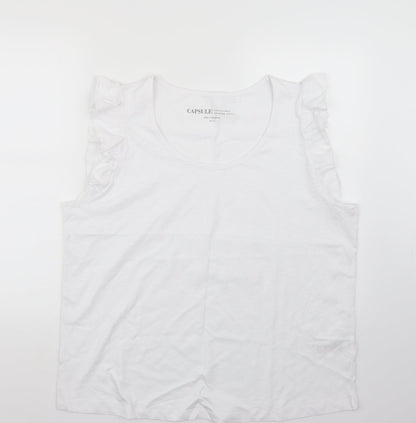 Womens UK Size 22 Capsule White Basic T-Shirt