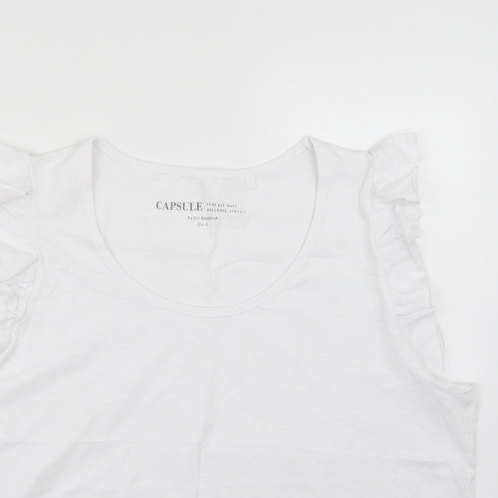 Womens UK Size 22 Capsule White Basic T-Shirt