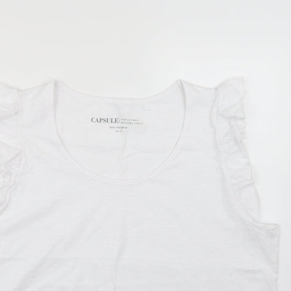 Womens UK Size 22 Capsule White Basic T-Shirt