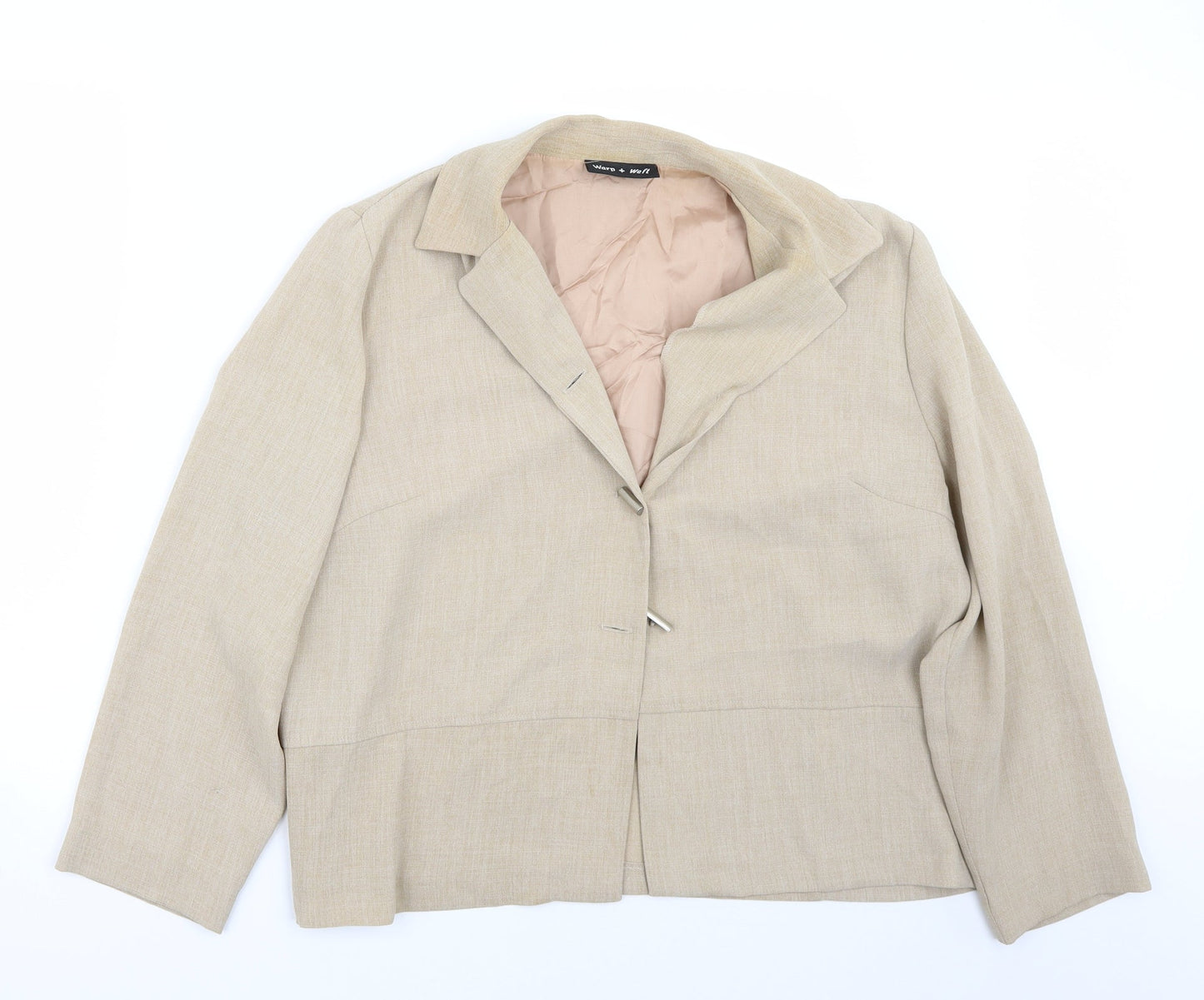 Warp + Weft Womens Beige   Jacket Blazer Size 18