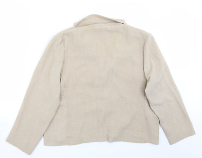 Warp + Weft Womens Beige   Jacket Blazer Size 18