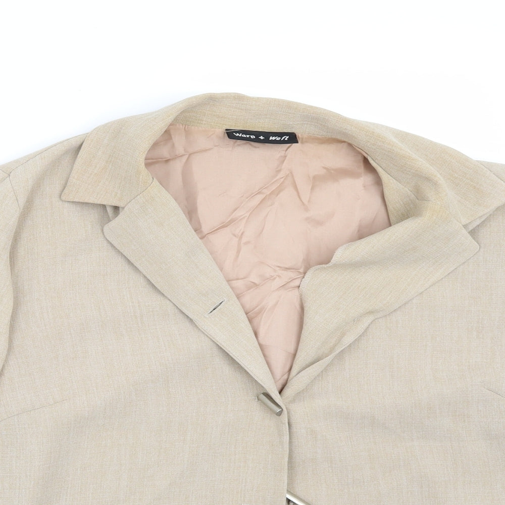 Warp + Weft Womens Beige   Jacket Blazer Size 18