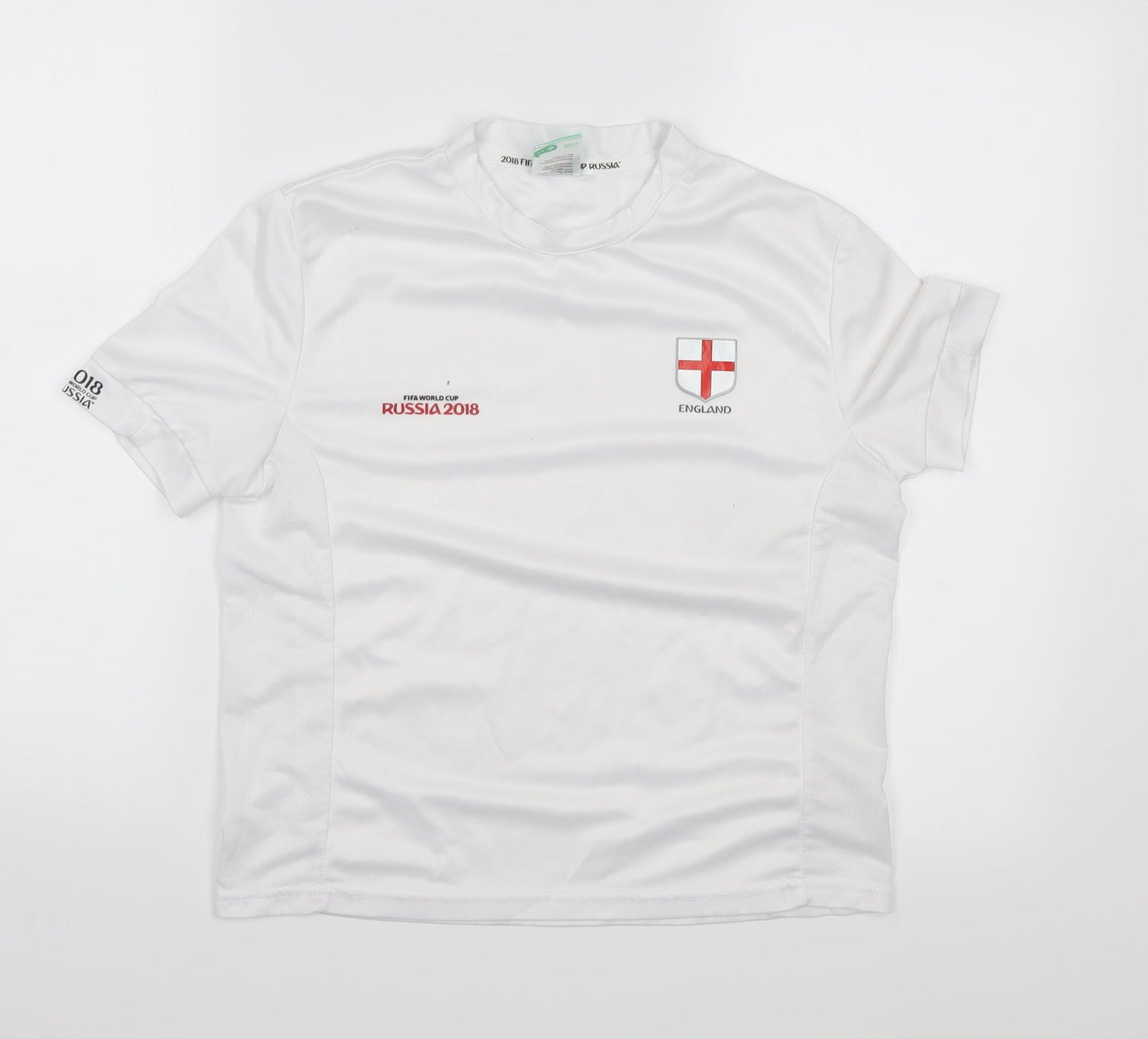 FIFA Boys White   Basic T-Shirt Size 11-12 Years  - Russia 2018 World Cup