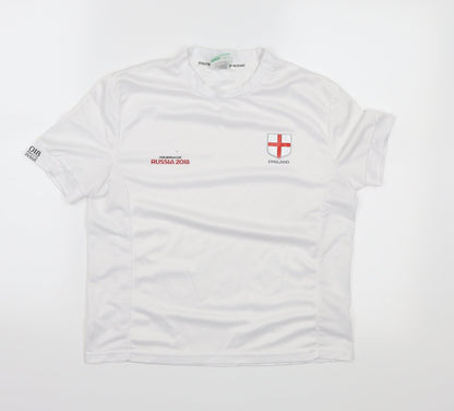 FIFA Boys White   Basic T-Shirt Size 11-12 Years  - Russia 2018 World Cup