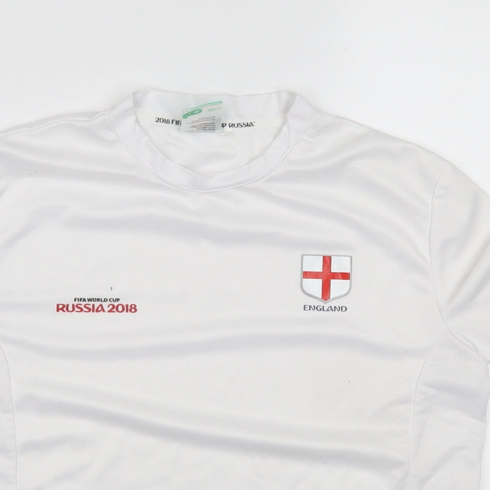 FIFA Boys White   Basic T-Shirt Size 11-12 Years  - Russia 2018 World Cup