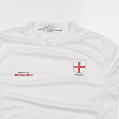 FIFA Boys White   Basic T-Shirt Size 11-12 Years  - Russia 2018 World Cup
