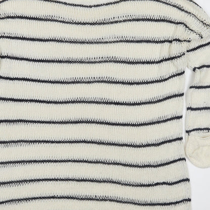 ESMARA Womens Ivory Striped Knit Pullover Jumper Size 12